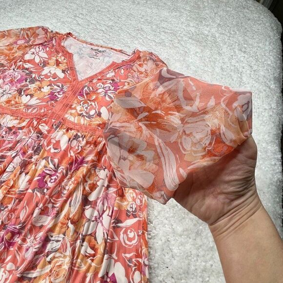 Torrid Super Soft Knit Babydoll Fabric Mix Balloon Sleeve Blouse Top - Picture 10 of 12